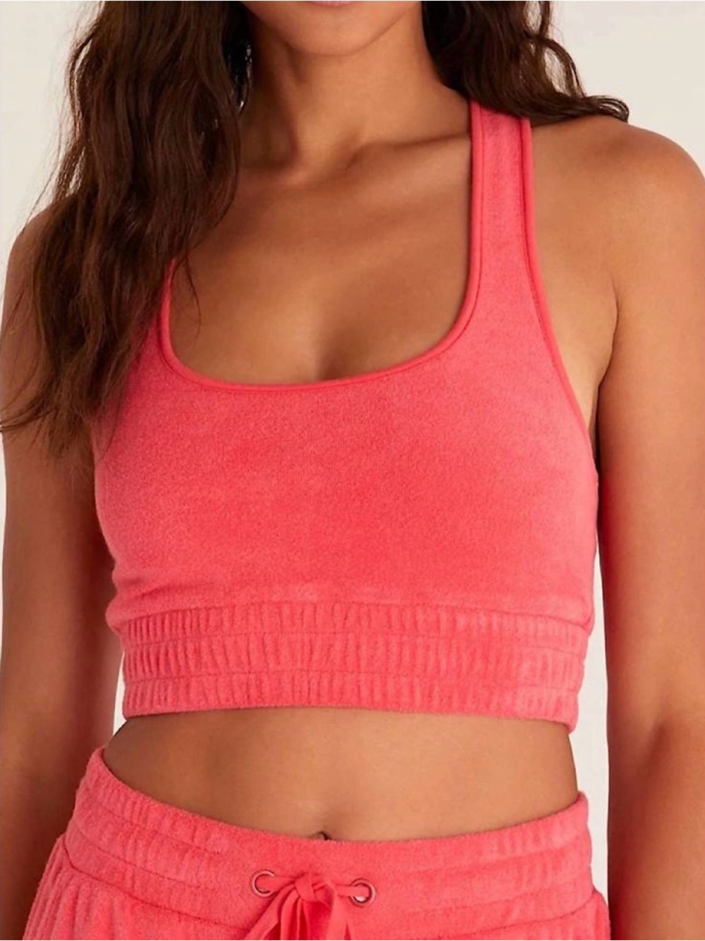 Z Supply Resort Sunny Loop Terry Tank Bra size small Strawberry Pink